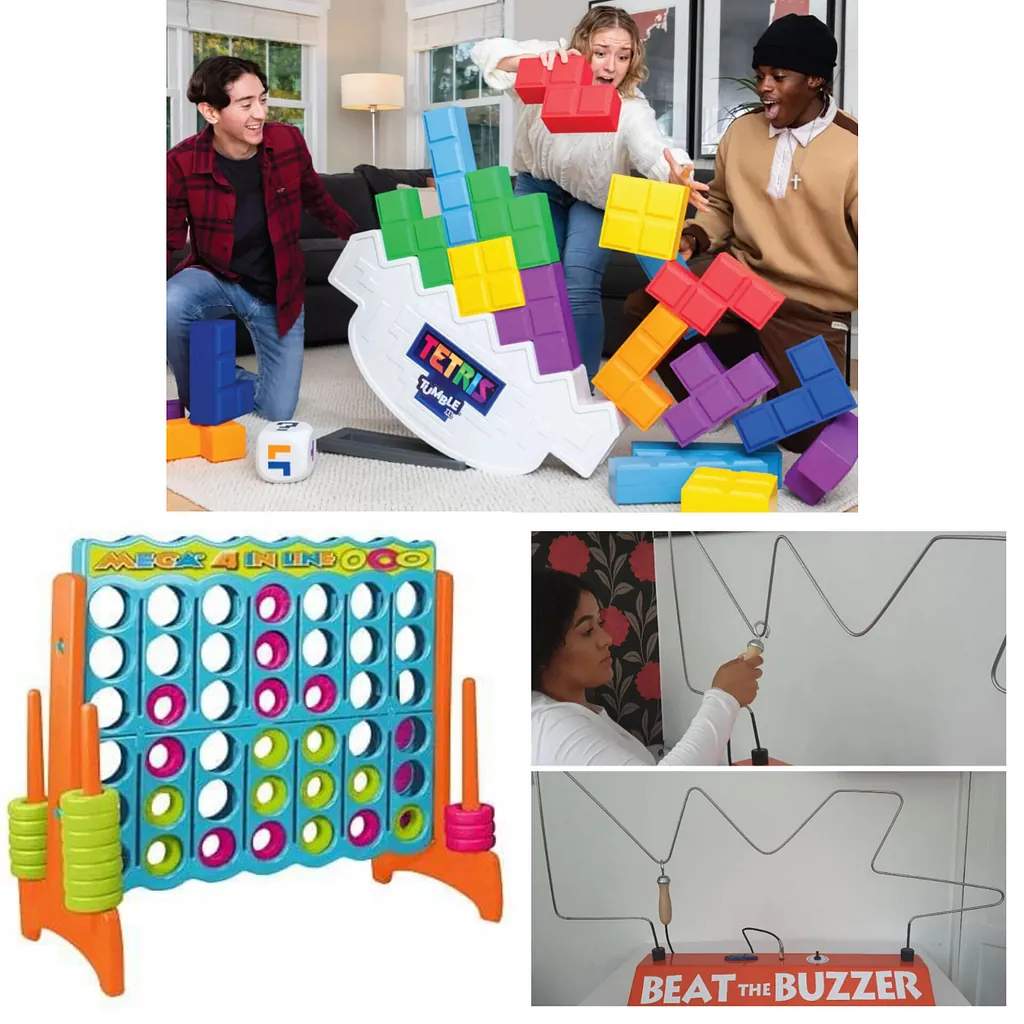 Games Package 2, giant games, giant connect 4, giant tetris, giant soft play noughts and crosses, giant beat the buzzer, team building, childrens party games, adult party games
